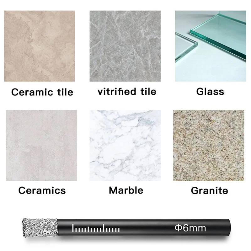 

A50I 18 Pcs Diamond Drill Bit Porcelain Tile Drill Bit 6Mm 8Mm 10Mm 12Mm Tile Drill Bits Sets Round Shank Dry Drill Bits