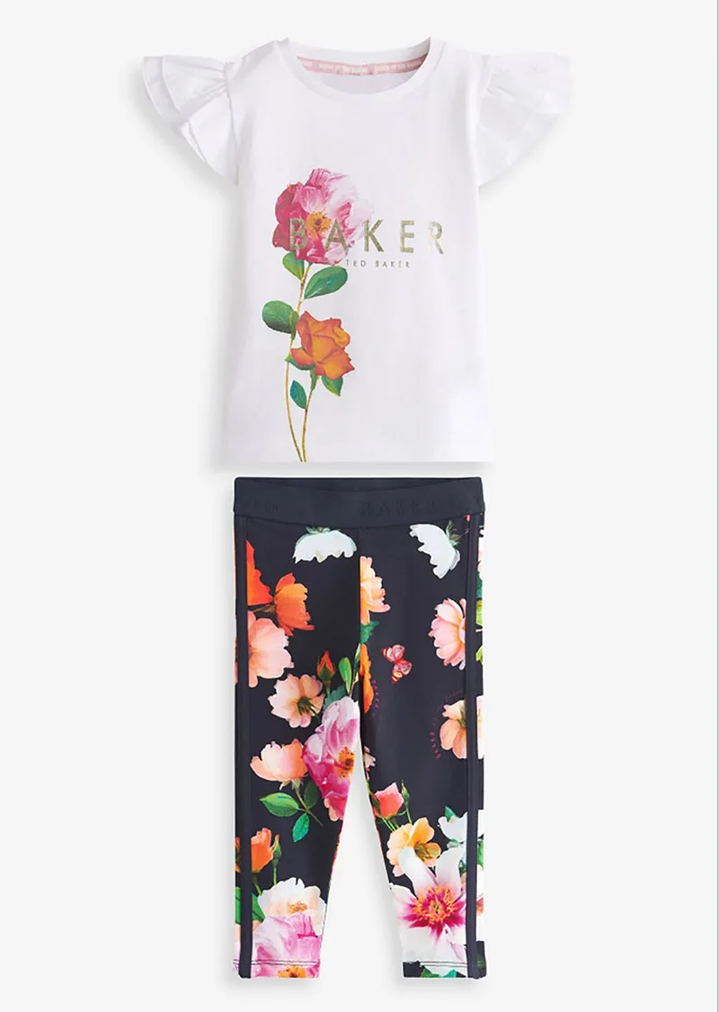 女の子のためのイチゴのTシャツとレギンス,綿100%,子供服,赤ちゃんの衣装,夏,2022