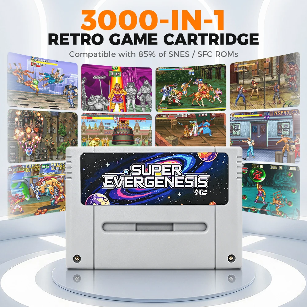 Karta z grami 3000 w 1 na kasetce SFC z kartą TF 8GB, retro karta z grami na Super Famicom SNES SFC, klasyczna konsola wideo, akcesoria do gier. — zdjęcie produktu 2
