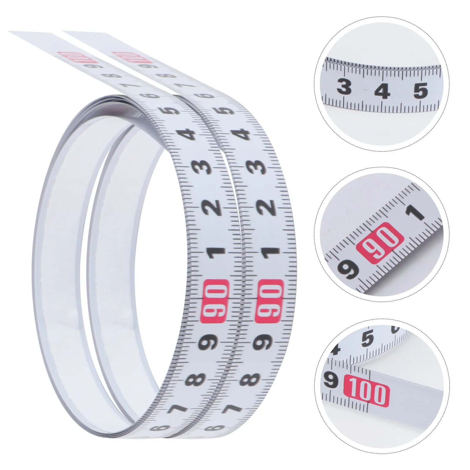 

2pcs 1-Meter Steel Self Adhesive Miter Track Tape Metric Ruler Woodworking Miter Scale Clear Scale Cuttable Custom Length For
