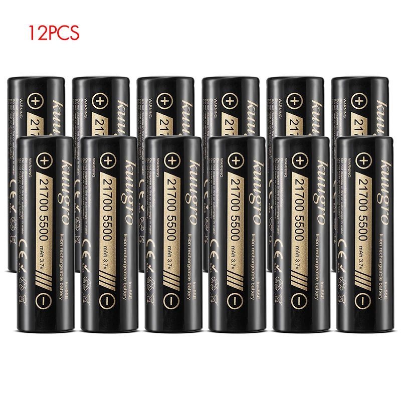 Kuugro ku-55E 21700 5500mAh oplaadbare batterij 3,7V 3C ontlading Hoogvermogen batterijen voor krachtige apparaten