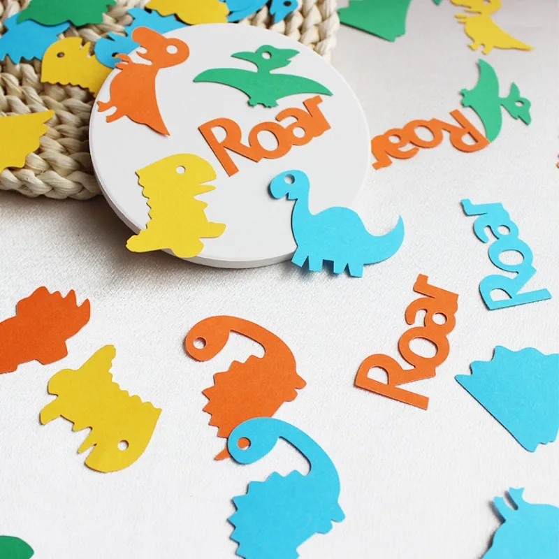 1Bag Colorful Roar Dinosaur Paper Confetti Table Scatter for Kids Dinosaur Theme Birthday Baby Shower Party Decorations