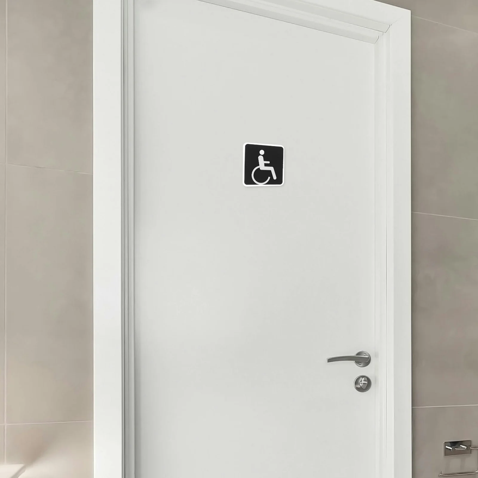 Compact Wheelchair Accessible Restroom Sign Long-Lasting Toilet Signage Clear Indication Easy Installation Bathroom Door Sticker