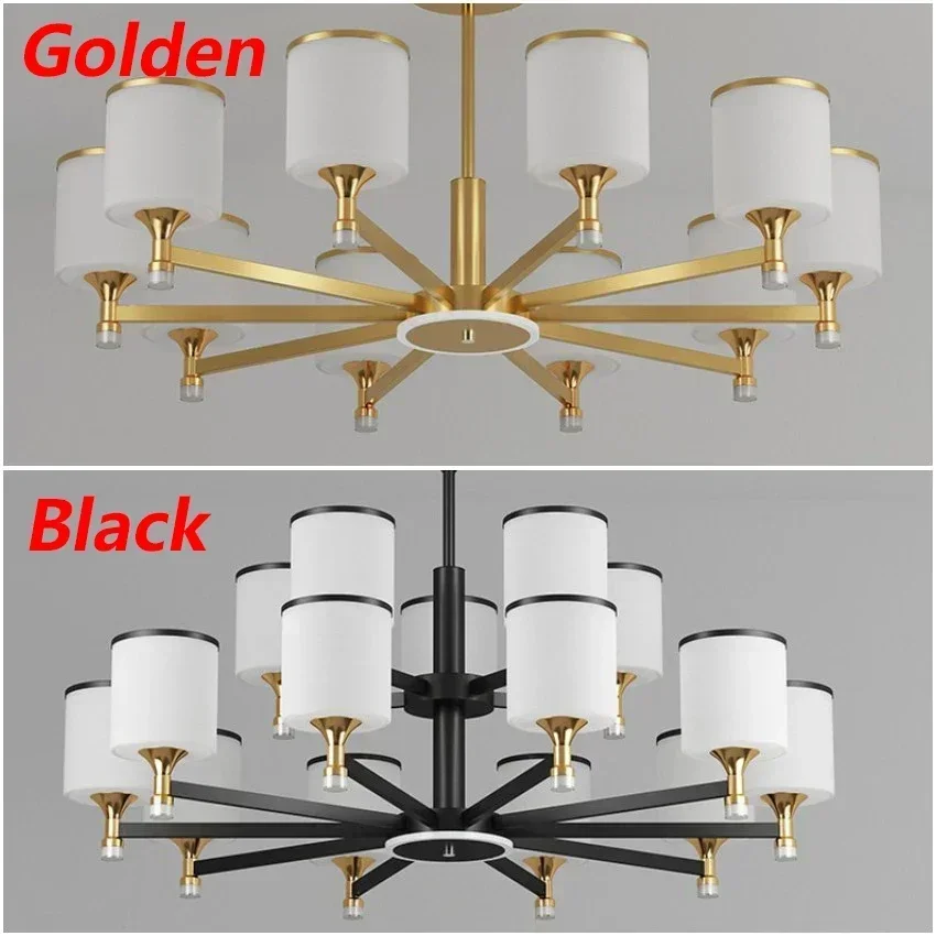 SADYHA New Nordic Ceiling Chandeliers Glass Shade Golden Led Pendant Lamp Living Room Restaurant Hotel Lighting Home Decor Light