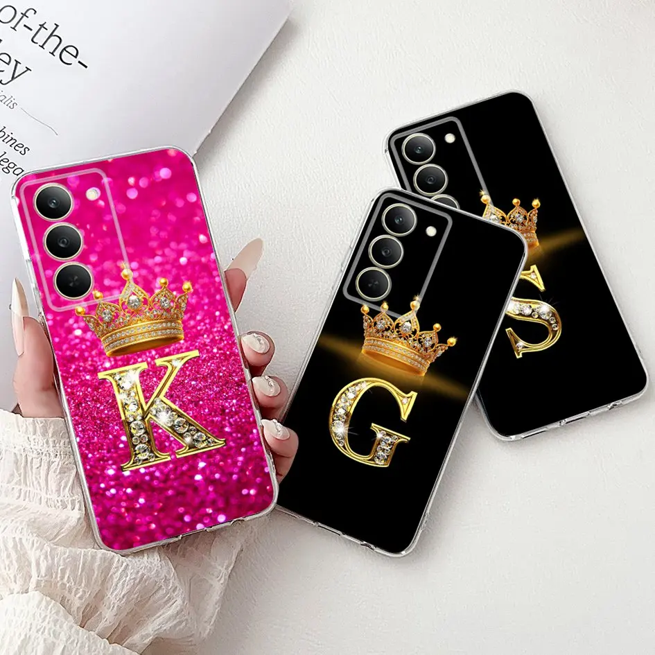 For Realme 14x 5G Case Luxury Crown Letters Soft Silicone Slim Phone Cases For OPPO Realme 14x Back Cover on Realme14x Protector