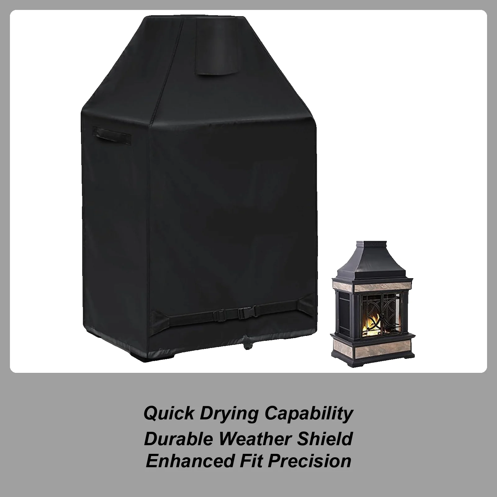 Outdoor Fireplace Cover Waterproof Heavy Duty Protection Fire Pit Cover For Yard Patio Backyard Balcony Courtyard Landscaping