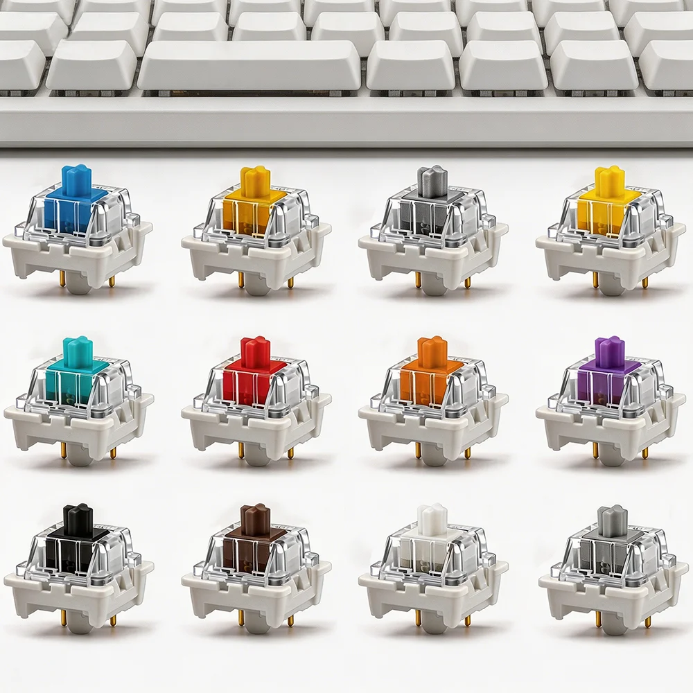 

110Pcs Outemu Switches for Mechanical Keyboard 3Pin Clicky Linear Tactile Silent Switch RGB LED SMD Gaming Mechan with MX Switch