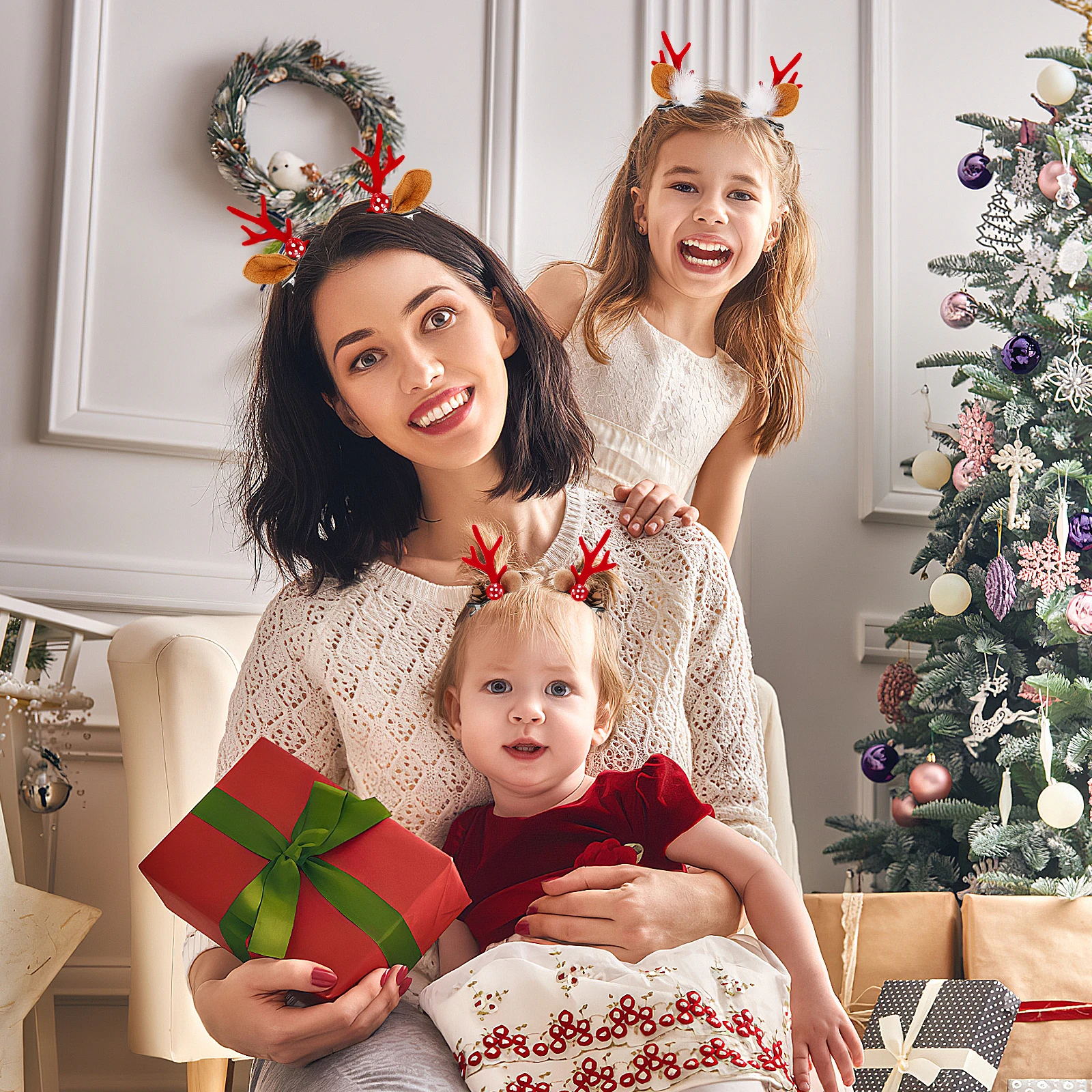 

Christmas Antler Hair Clips Durable Creative Kids Hairpin Bow Tie Children'S Bang Clips Party Gift Decoration Santa Horn