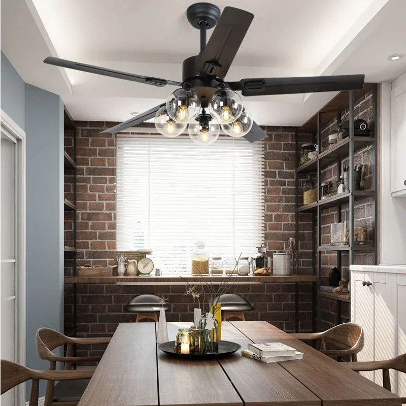 

42''ceiling fan with light suitable for indoor industrial rural farmhouse bedroom living room dining room With remote control