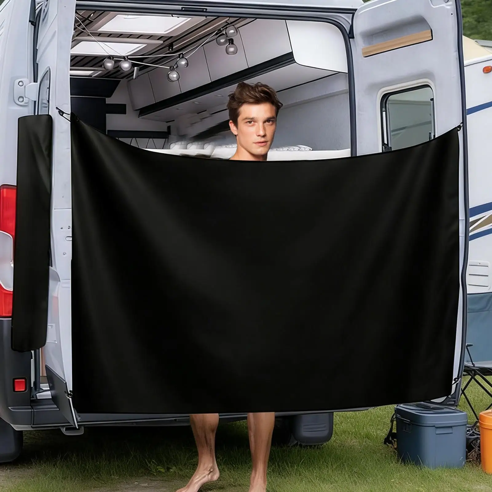 

Car Privacy Curtains with Magnetic Rope Oxford cloth Bathroom Shower Curtains Camping Caravan rear door shower curtain