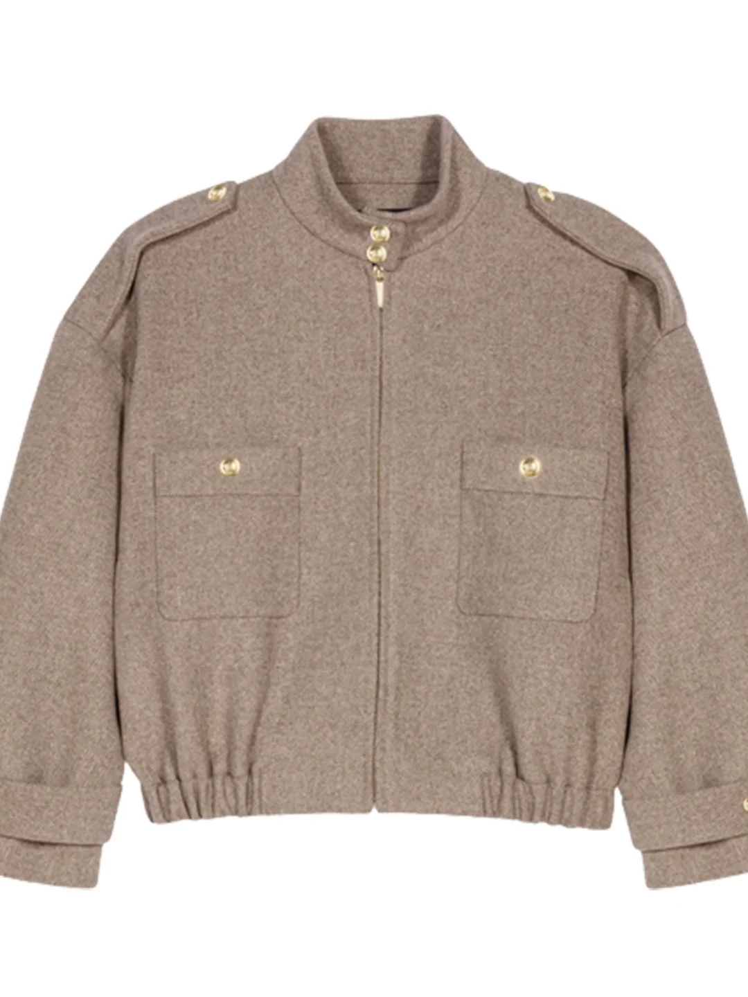 

Faionable Wool Blend Stand Collar Jaet Women's Outerwear M Home Autumn Winter New Sle BL00808 Commute Sle Pure Color