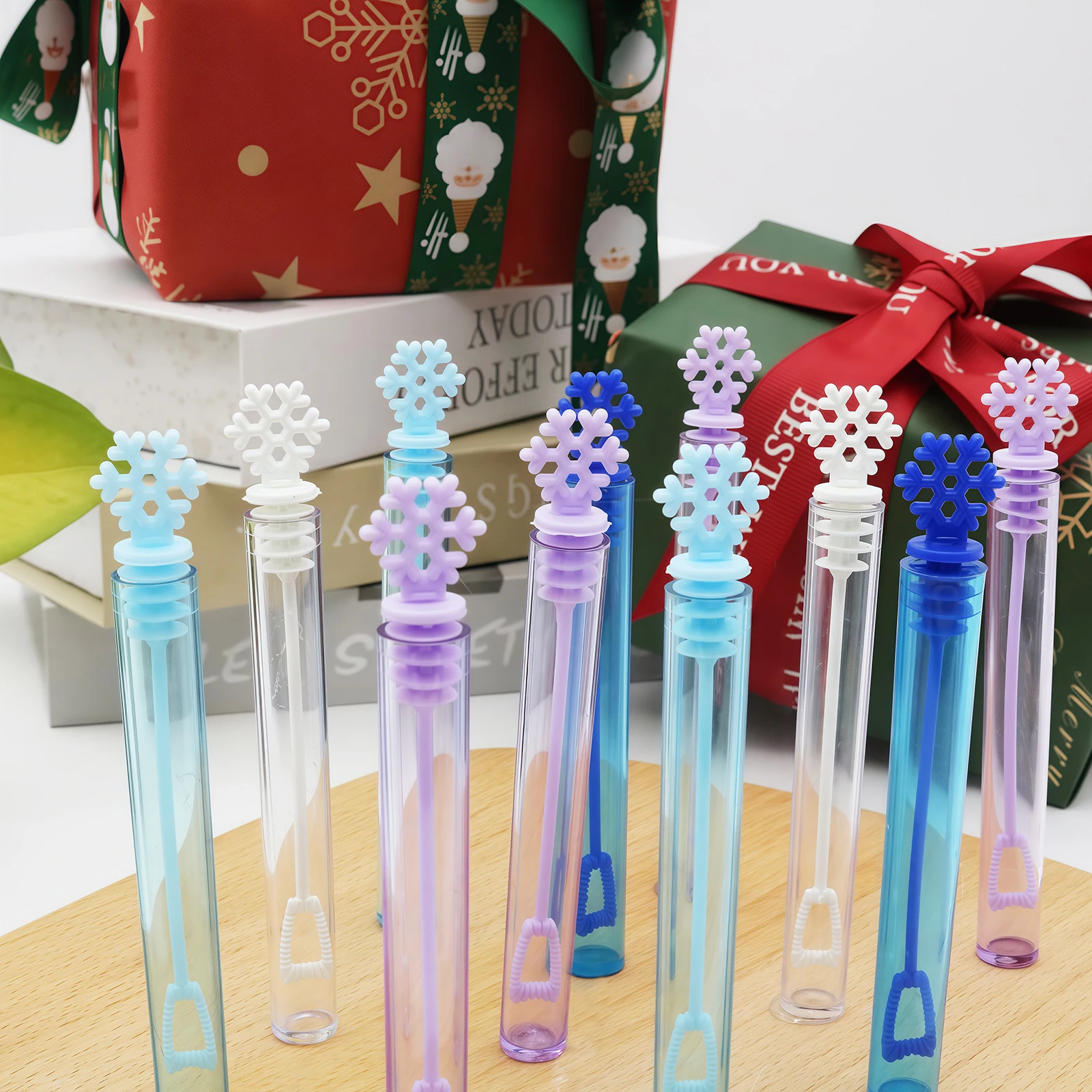 20/40 Uds. 4 colores copo de nieve Mini varitas de burbujas surtido regalos de fiesta juguetes regalos de verano al aire libre para niñas niños (sin burbujas)