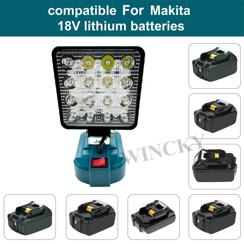 Led Light Work For Makita Battery Portable Spotlight Cordless Outdoor Work Fishing Handheld Emergency ToolLight 3In Flashlight