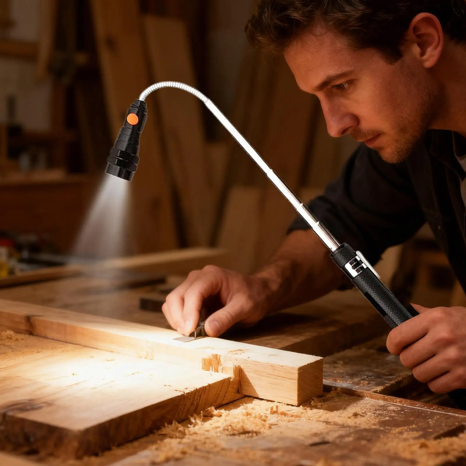 

Магнитный пикап, телескопический гаджет со светодиодным фонариком, 22,6-дюймовый магнитный инструмент, пикап для мужчин, папа, работа на автомобиле, домашнее обслуживание