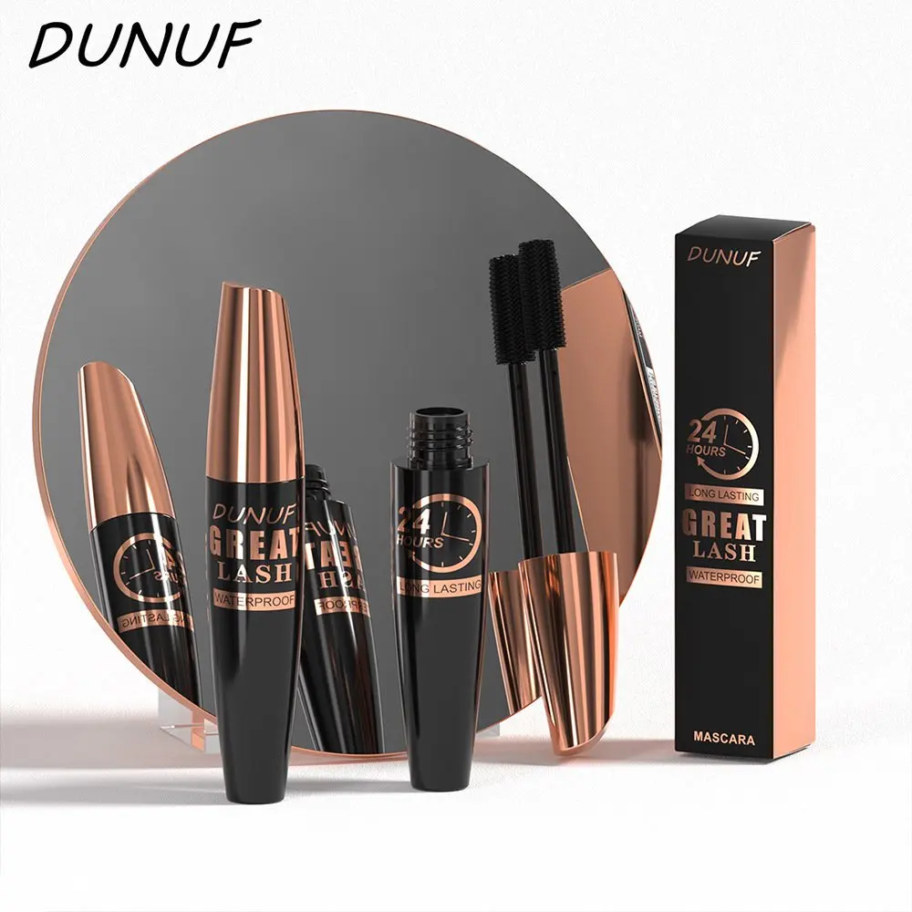 DUNUF 防水ボリュームマスカラ 長くカールしたまつげを実現 24時間持続 汚れにくいブラックフォーミュラ 自然な仕上がり