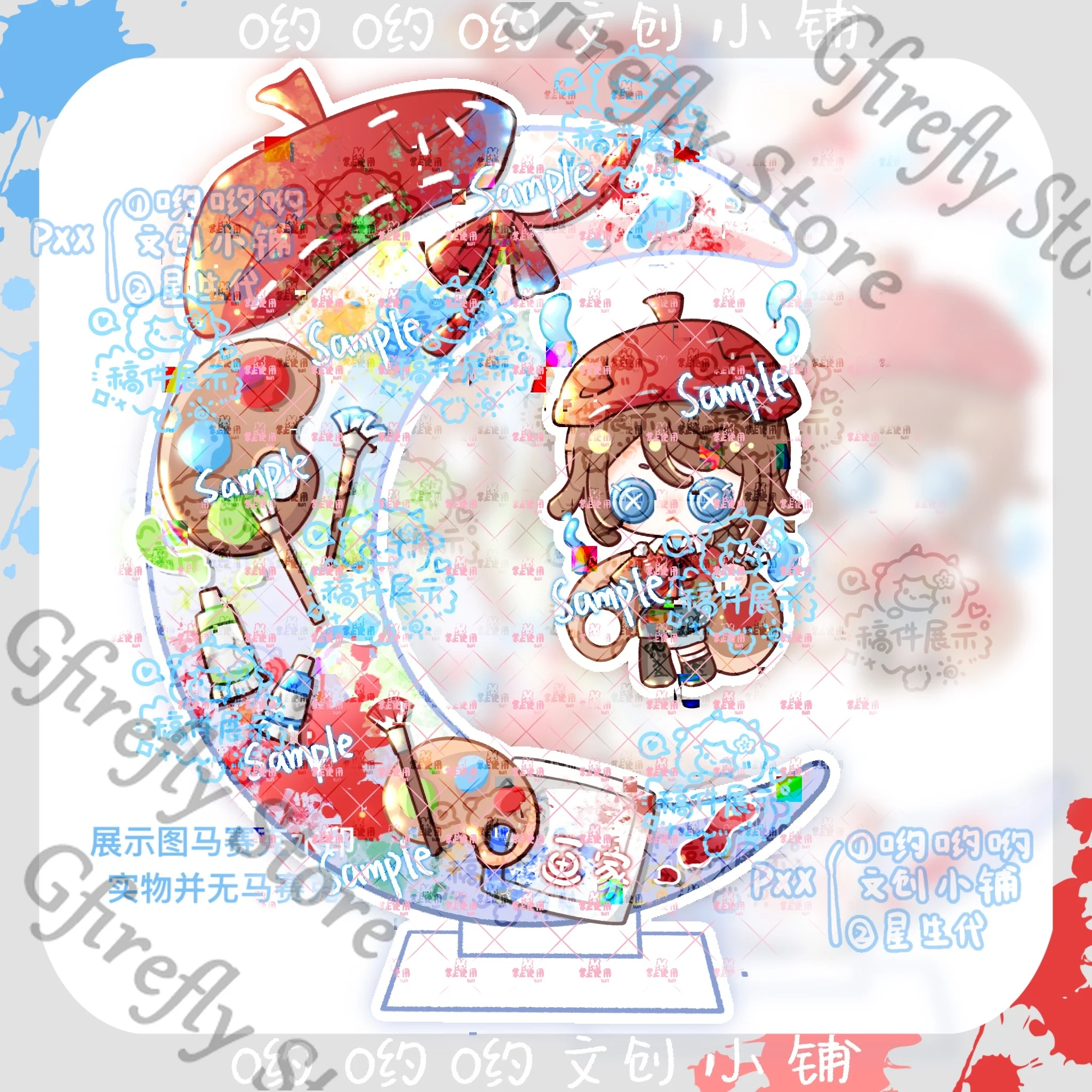 

Identity Ⅴ Painter Acrylic Swing Indicative Board Standing Plate Anime Ambitus Q Version Show Shelf Desktop Decoration Gift