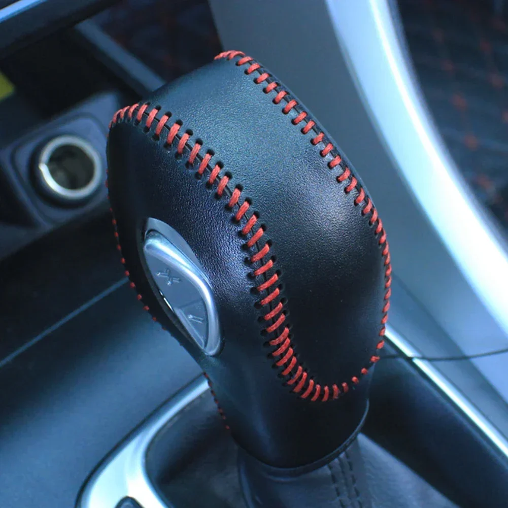 Cubierta de manija de cambio de marchas de cuero PU, cubierta de manija de agarre antideslizante para Ford Focus Fiesta Fusion S Fusion SE 2014 2015 2016