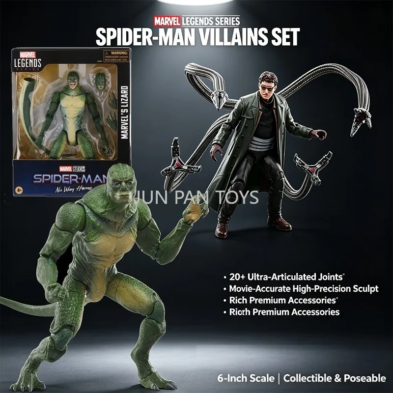 Figurine articulée Doc Ock Lizard de la série Marvel Legends, tentacules pliables, fidèle au film, cadeau pour les fans de Marvel