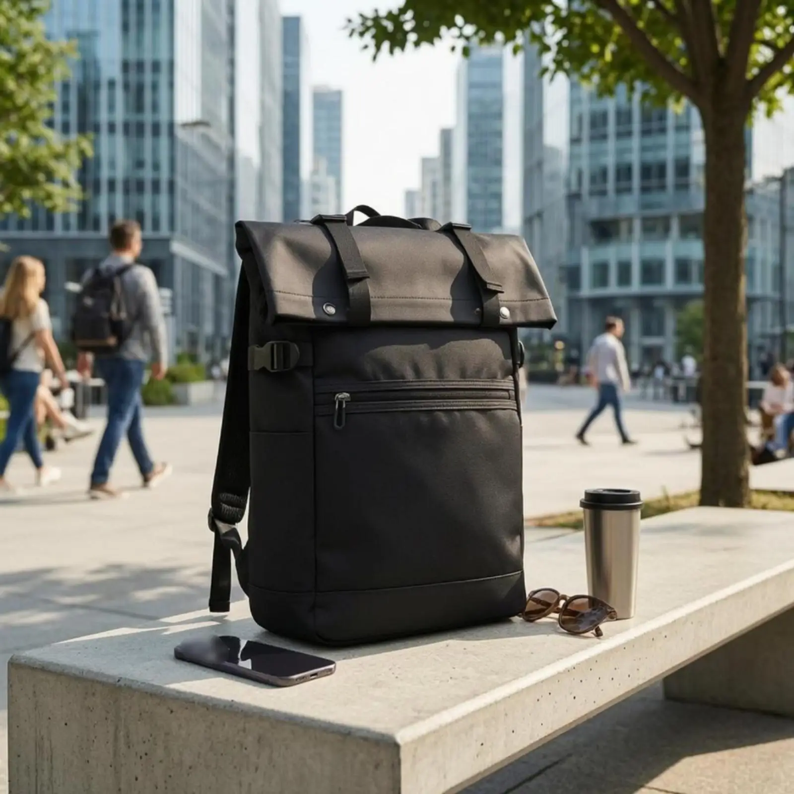 Everyday Carry Backpack for Men Women Business Laptop Bag 17 Inch Oxford Cloth Travel Pack with Front Pocket