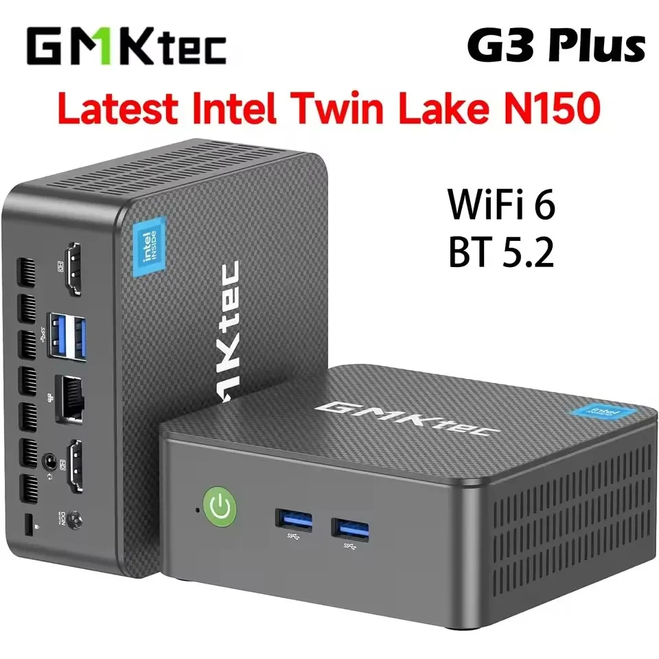 GMKtec G3 PLUS Intel Twin Lake N150 كمبيوتر صغير Windows 11 Pro DDR4 RAM NVMe SSD WIFI6 BT5.2 سطح المكتب مكتب كمبيوتر صغير ألعاب الكمبيوتر