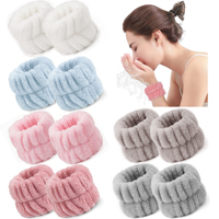 2PCS Reusable Spa Wrist Washband Soft Microfiber Towel Wristbands For Washing Face Women Girl Yoga Running Sport Wrist Sweatband