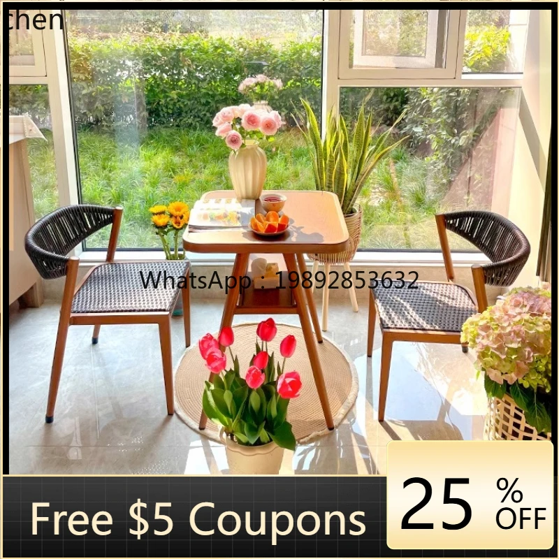 

H1 balcony small table and chair leisure rattan chair three-piece combination small apartment tea table chair