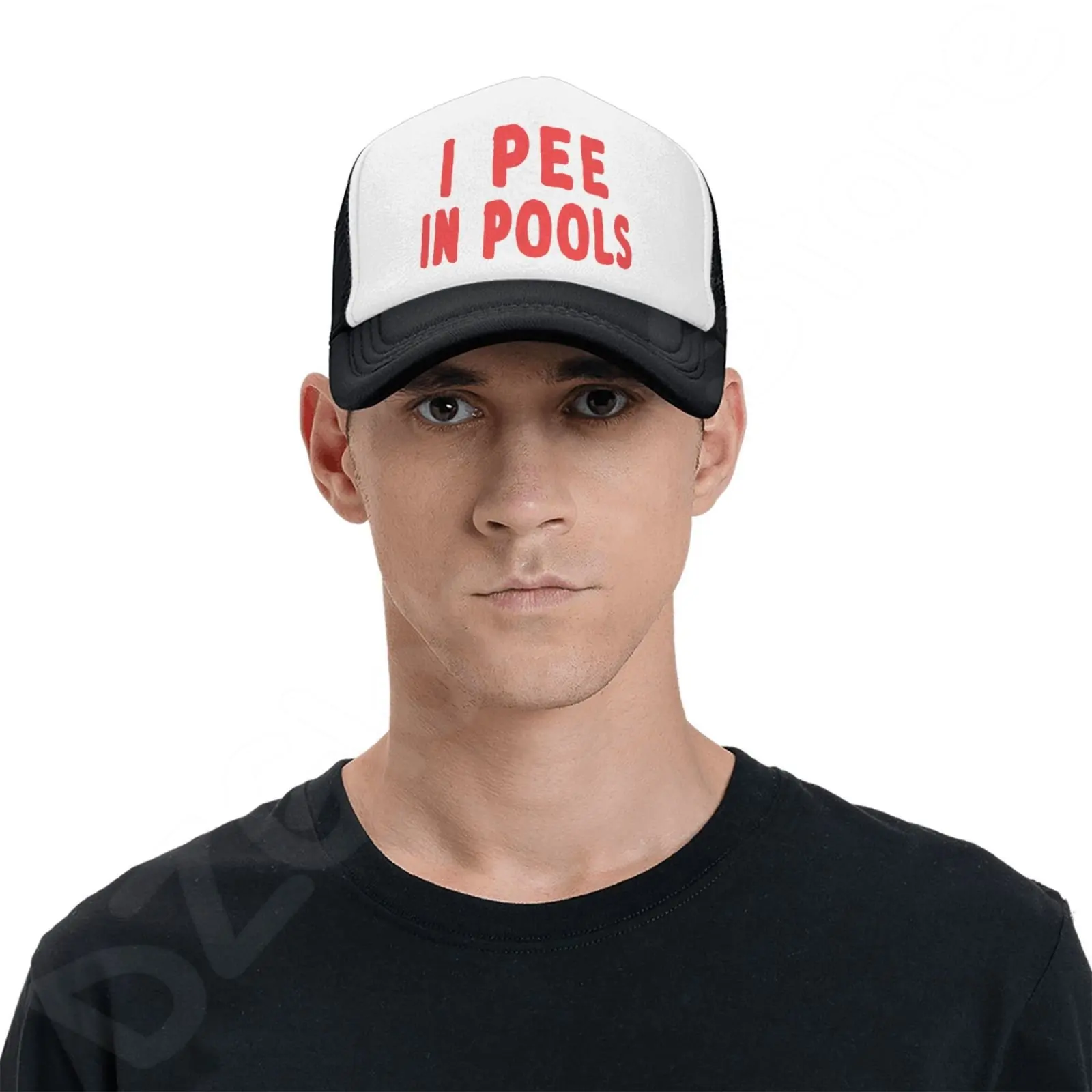 I Pee In Pools Funny Trucker Hat Adjustable Mesh Baseball Cap for Men & Women Unisex Snapback Caps Summer Casual Sun Hats