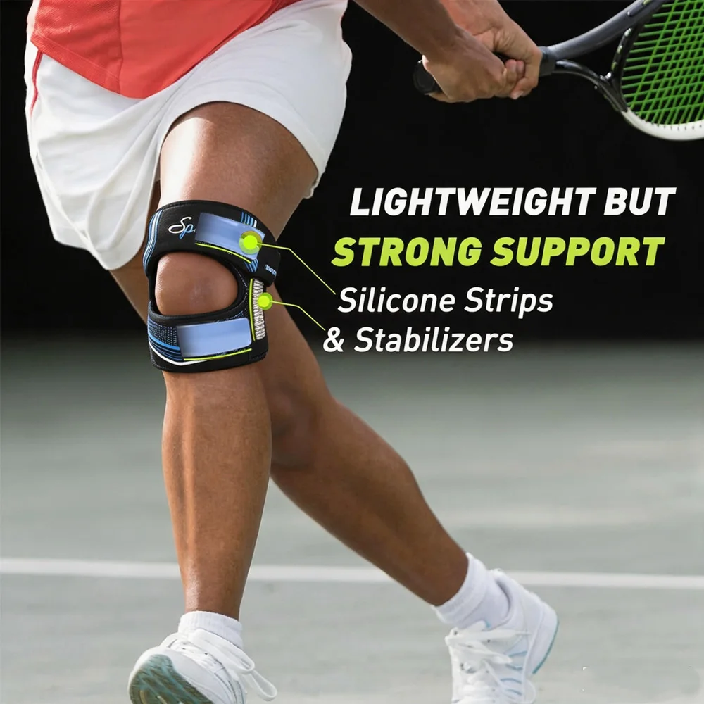 Patellar Tendon Support Strap, Knee Brace for Women and Men,Open-Patella | Gel Pad with Side Stabilizers for Running & Workouts