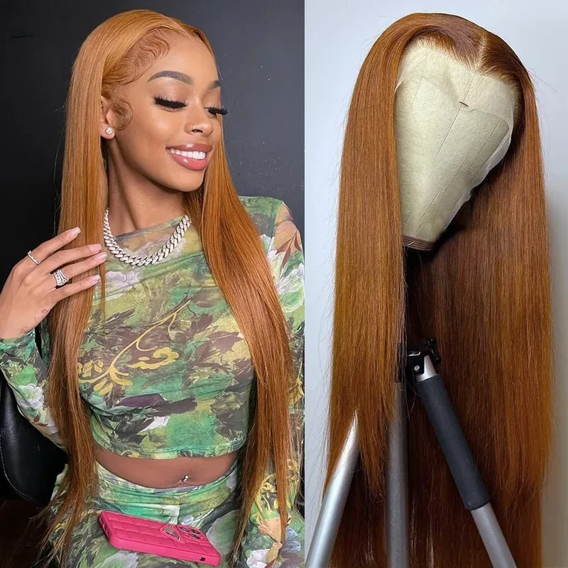 

Bone Straight Lace Front Wig Light Brown Wig HD Lace Wigs Pre Plucked 13X4 Lace Frontal Wig Glueless Synthetic Lace Front Wigs