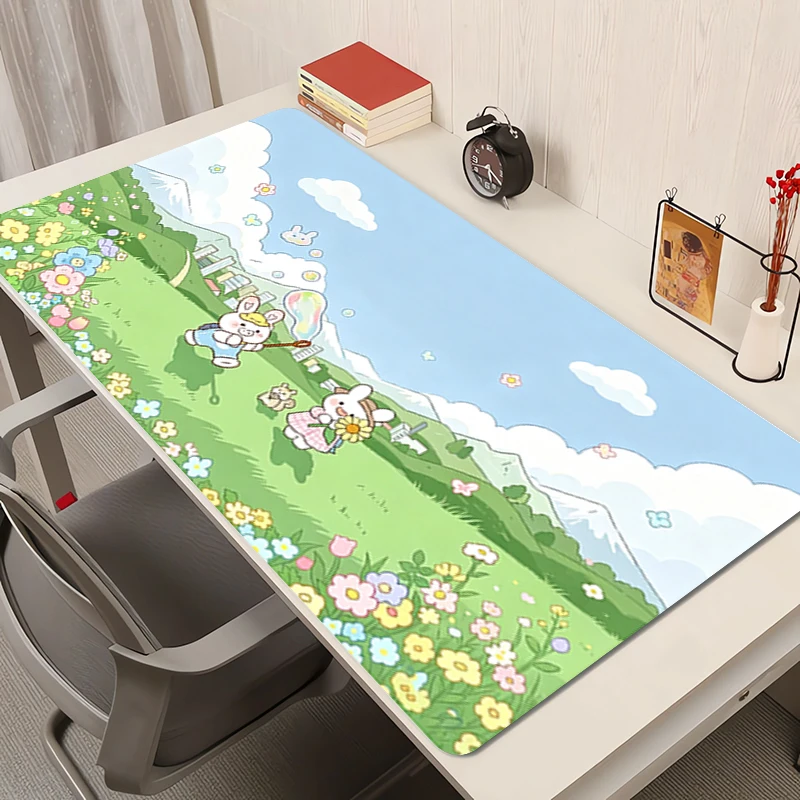 Japanese healing scenery Mouse Pad kawaii Notebook Desk Mat XXL Large Gaming Keyboard Pad Designed specifically Cartoon Mousepad