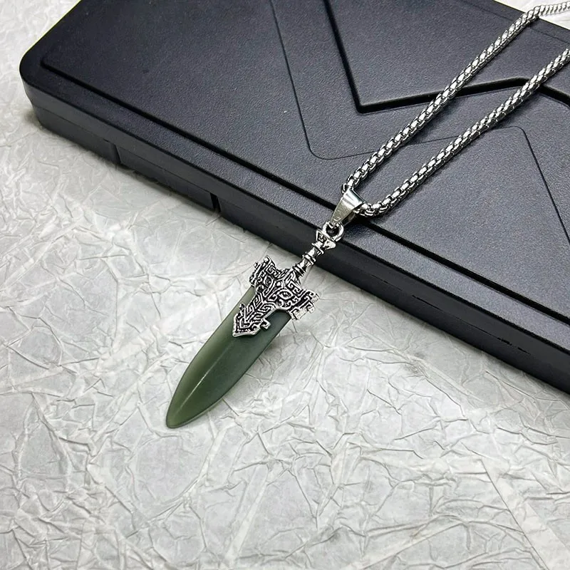 Giant sword necklace, Gothic jewelry, retro, lightsaber, mysterious, punk accessory, warrior, sword Charm, Choker For Women Man