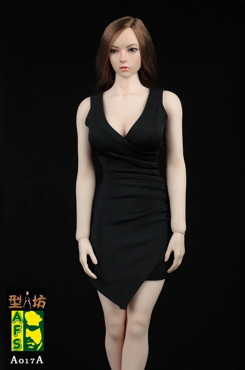 Dolls AFS A017 1/6 Scale Sleeveless Dress V Neck Dress Clothes Model Fit 12'' Soldier Action Figure Body Diy