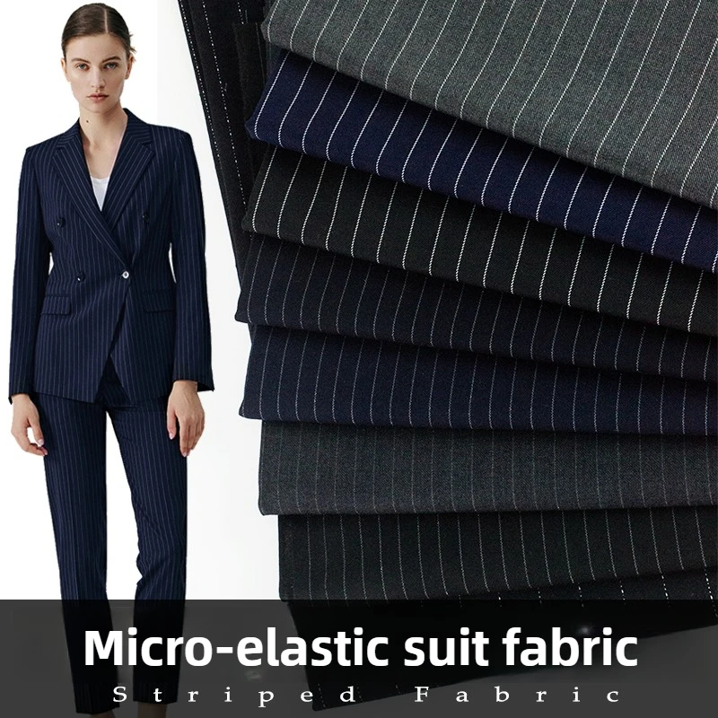 

Полосатая черная ткань для делового костюма по метрам для одежды, пальто, юбки, шитья, дышащая, против морщин, текстильные брюки, драпировка, однотонная