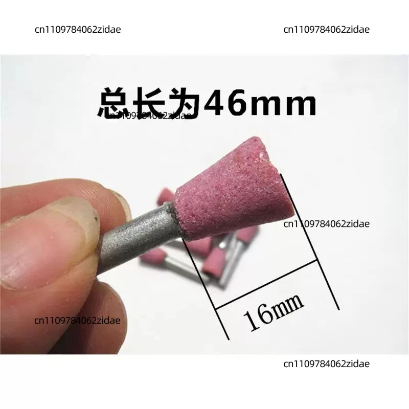 For Cone Bell Mouth Mounted Point Red Corundum Grinding Bit Shank Abrasive Wheel Head for Metal Ceramic Polishing
