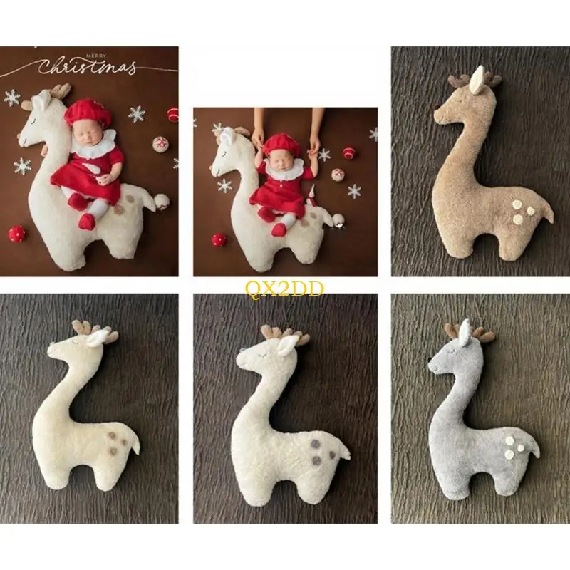 

QX2D милая подушка для позирования оленя, реквизит для фотосъемки, детский реквизит для фотосессии, приятный для кожи реквизит