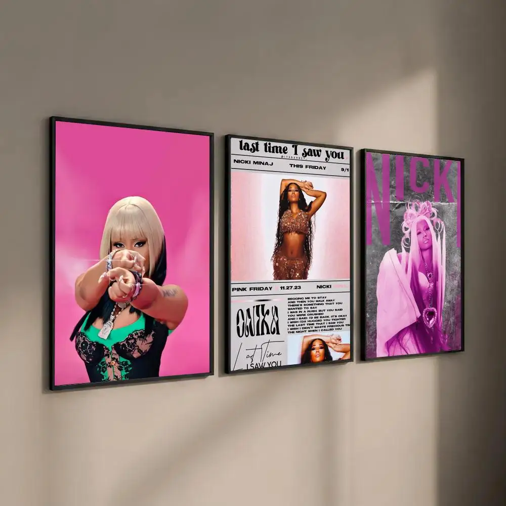 Singer N-Nicki Minaj Poster Waterproof Sticky Wall Art Print For Bedroom Living Room Hallway Bar Home Decor