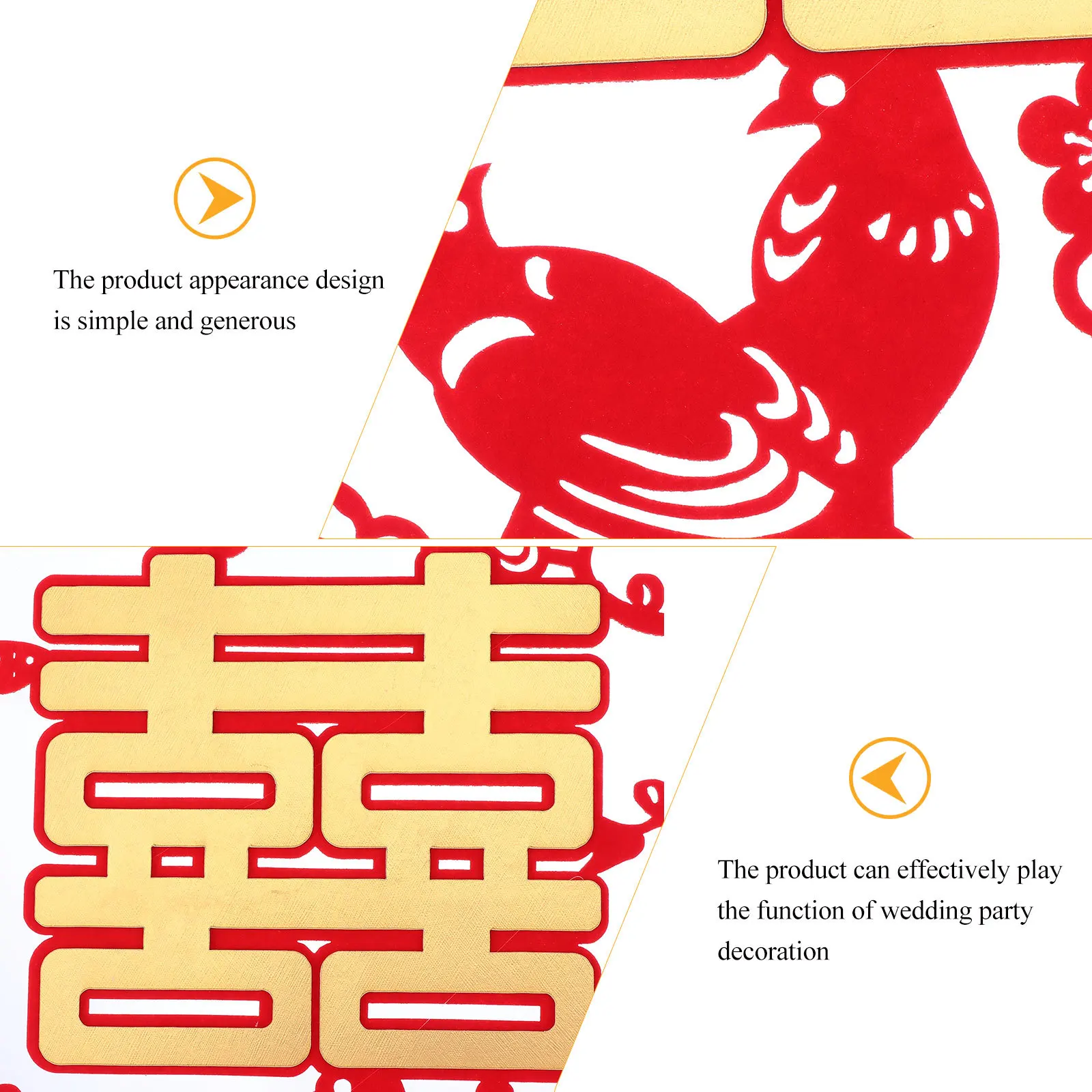 

3Pcs Xi Character Stickers Red Theme Chinese Traditional Wedding Decors for Home Living Room Bedroom Window Decorations