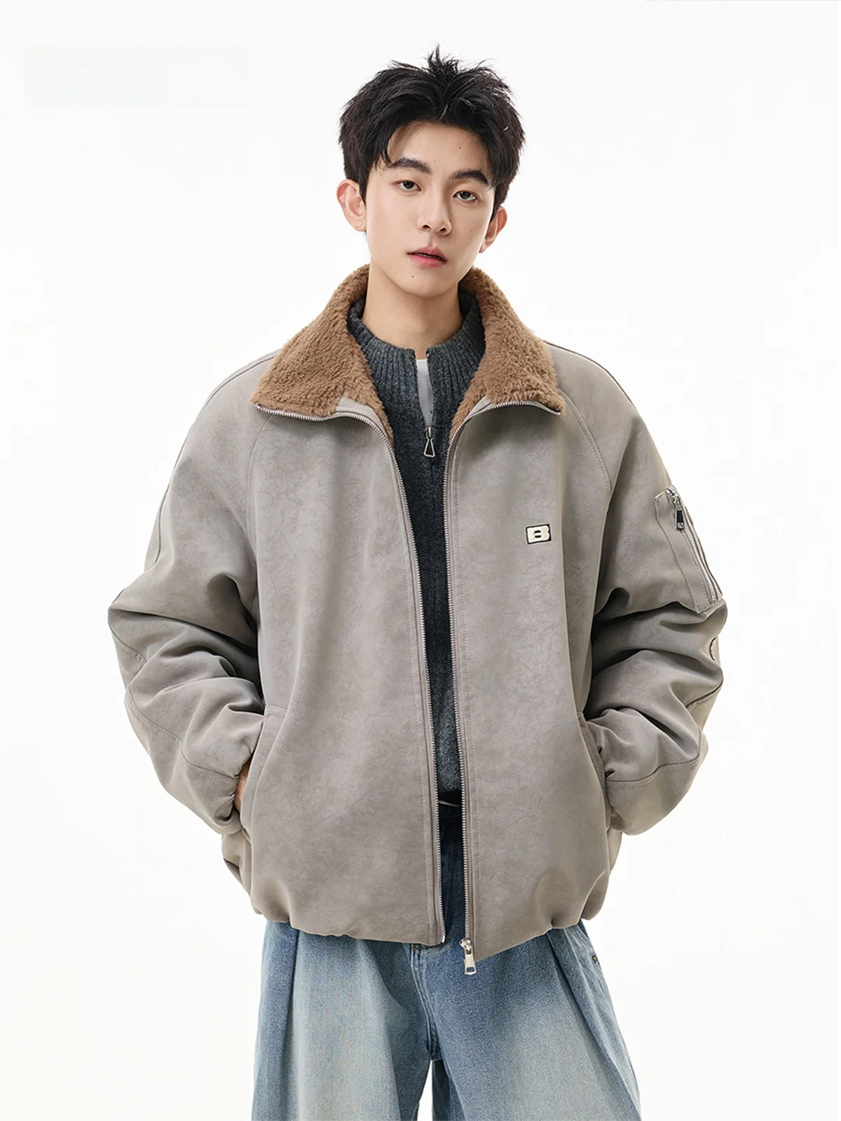 معطف من القطن من Thiened American Sle Rabbit Fur Jaet للرجال والنساء ملابس خارجية شتوية دافئة للدراجات النارية مصنوعة من جلد البولي يوريثان