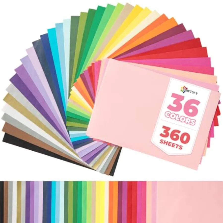 360 Sheets 36 Multicolor Tissue Paper for Gift Bags, 11.5" x 8" Small Gift Wrapping Decorative, Art Rainbow Tissue Paper Bulk f