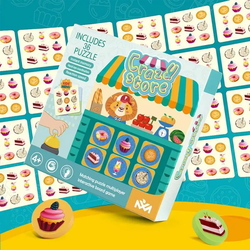 Matching Memory Game Interactive Bakery Matching Board Game Educational prescolare Learning Fine Motor Skills Toy For Kids