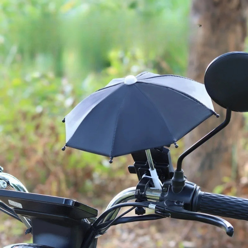 27cm Mobile Phone Holder Mini Umbrella Outdoor Cycling Motorcycle Mobile Phone Sunscreen Umbrella for Delivery Drivers