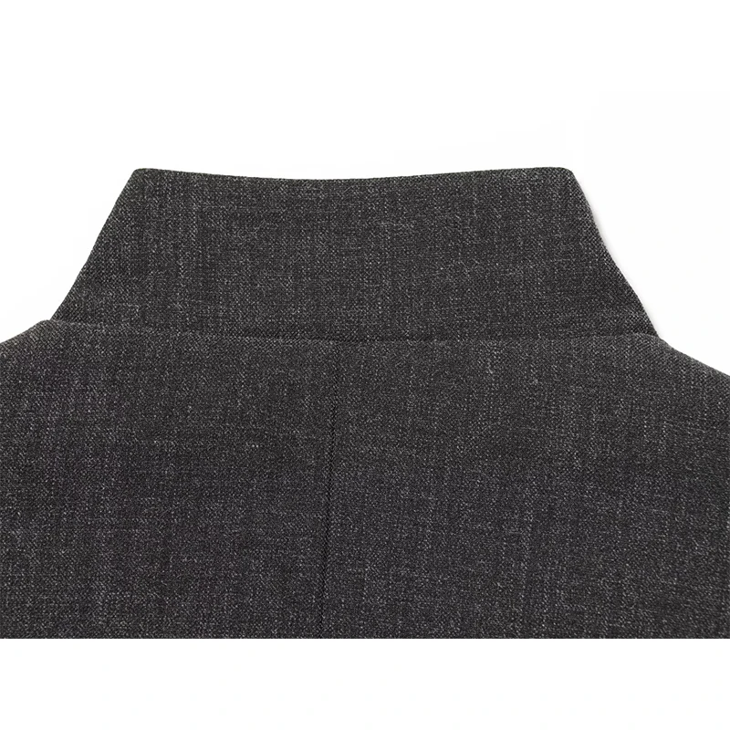 المرأة السترة معطف الخريف الشتاء موضة الوقوف طوق كم طويل الحلل Vintage ملابس خارجية الإناث شيك القمم