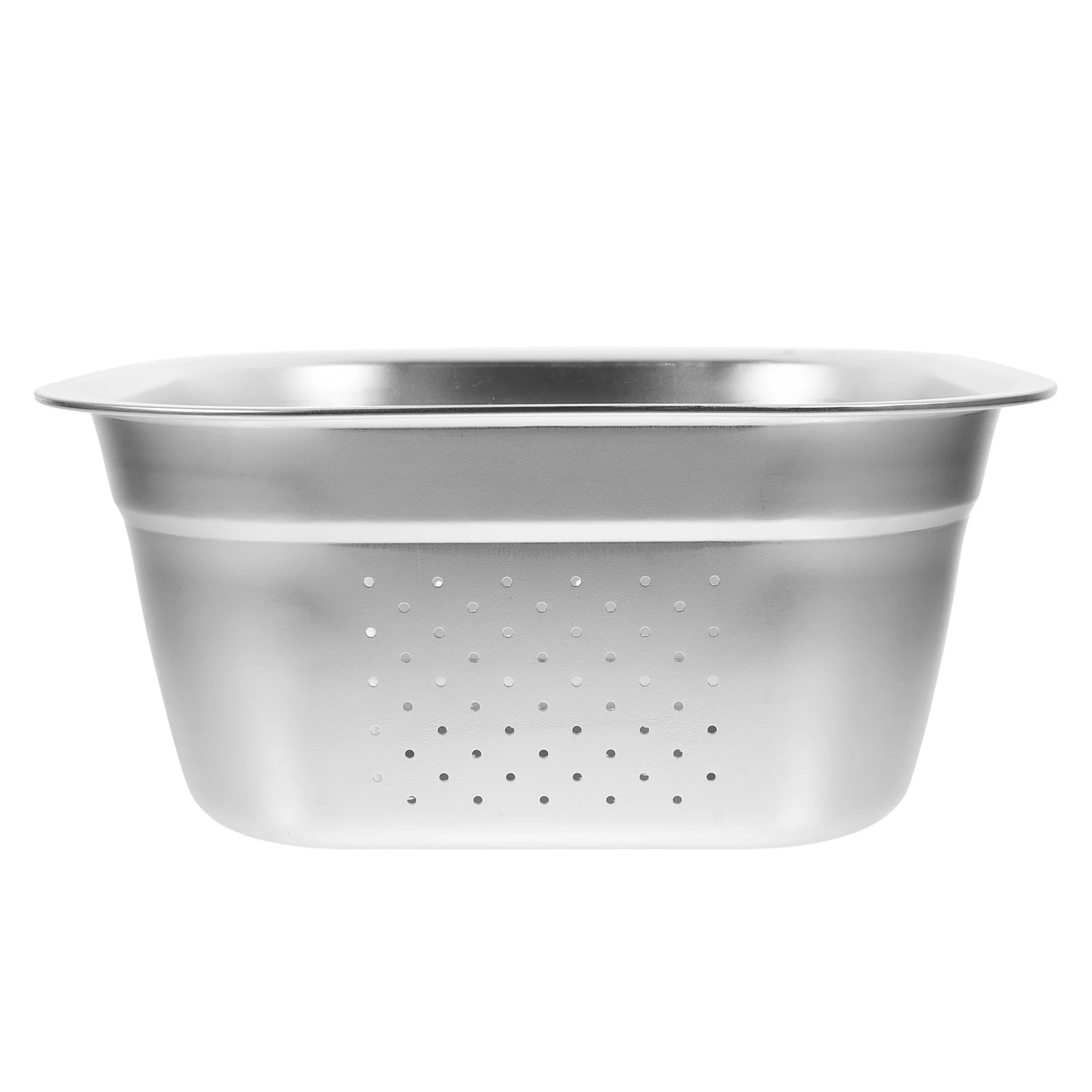 

Thick Stainless Steel Washing Basin Square Kitchen Colander Large Capacity Vegetable Fruit Drainage Bowl Household for Veggies