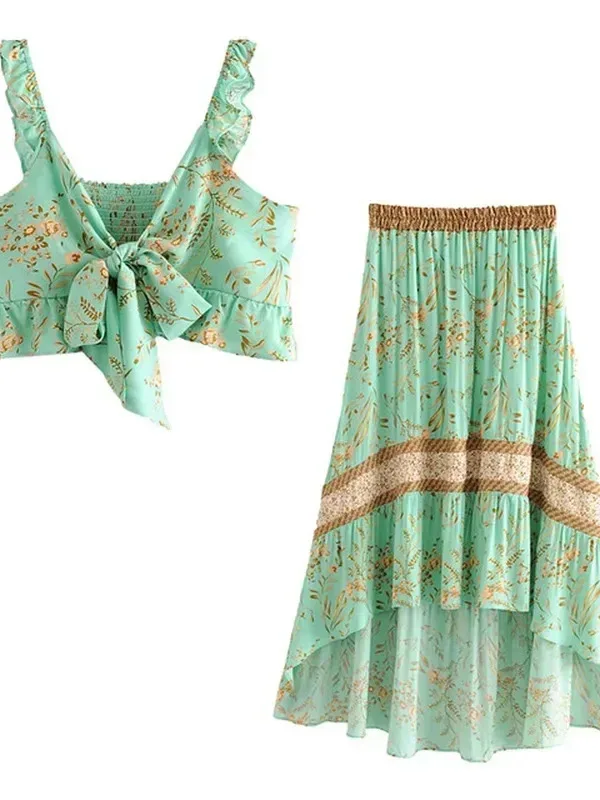 Women Hollow Out Sexy Beach Dress Bohemian Lady Short Sleeve High-Low Rayon Summer Vacation Boho Dresses Robe Dress H7ID