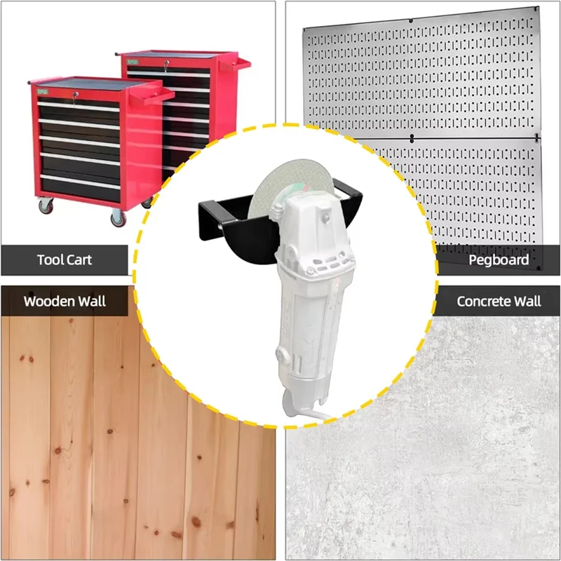 AT19-Angle Grinder Holder Polisher Metal Universal Storage Rack 5Inch Wall Mounted Bracket For Workbenches Workshop