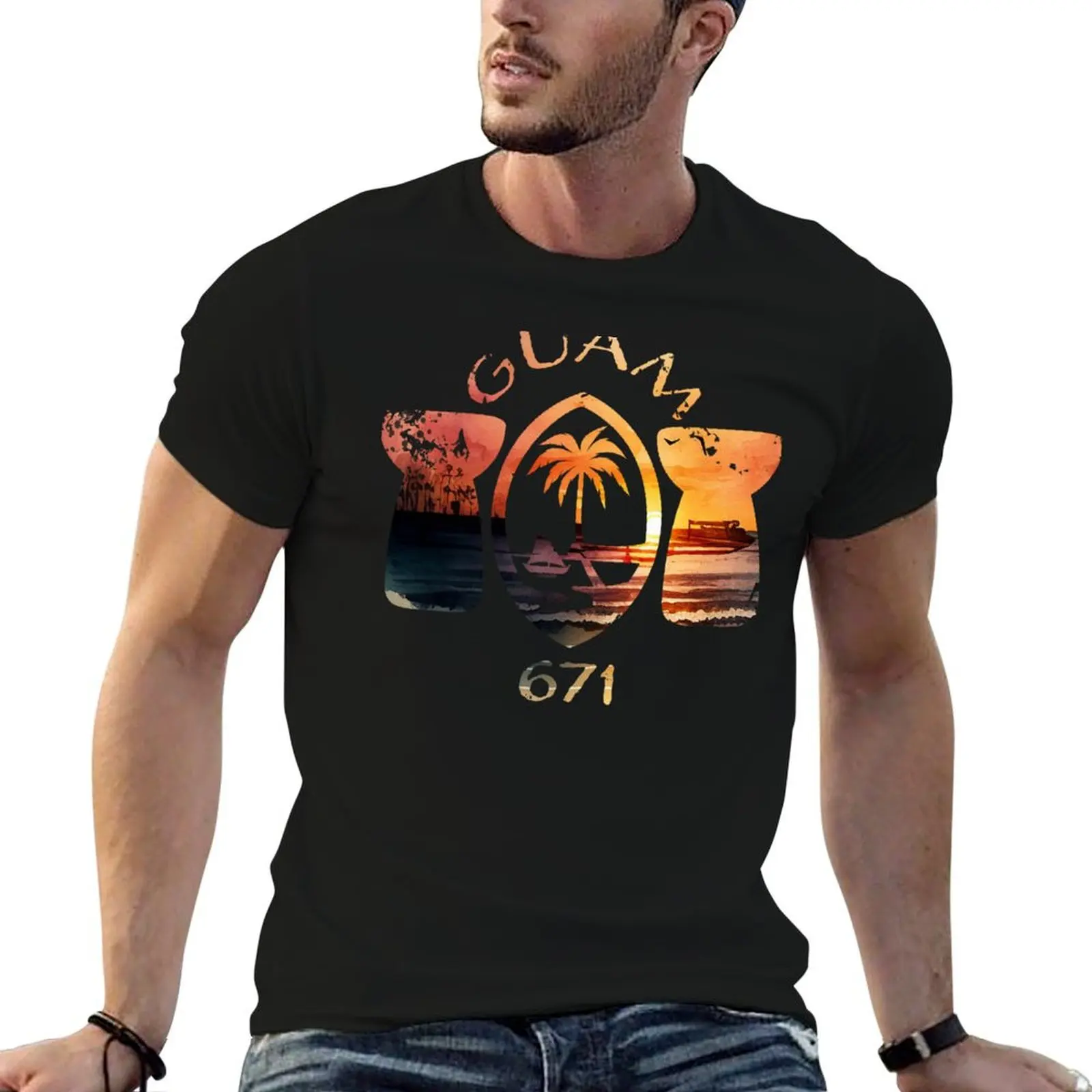 

Guam 671 T-Shirt baggy shirts summer top cute tops plain plain black t shirts men