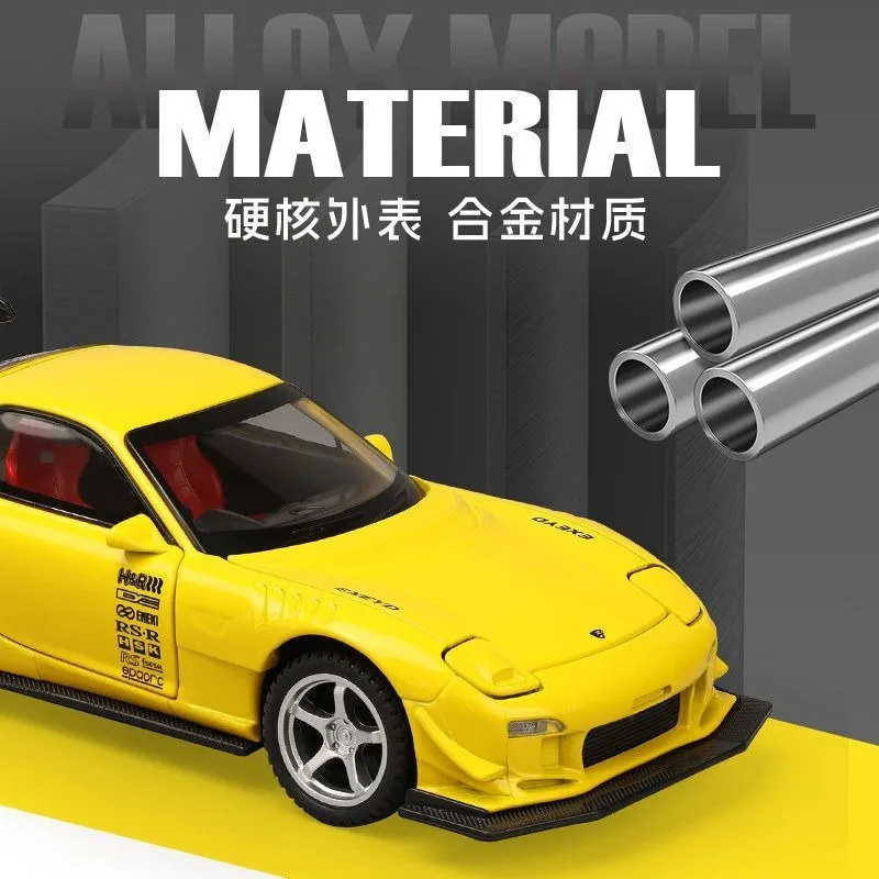 Picture 6: Mazda RX7 Sports Car Model 1:32 JDM Modified Style Multi Opening Design Shock Absorption Pull Back Function For Car Collectors