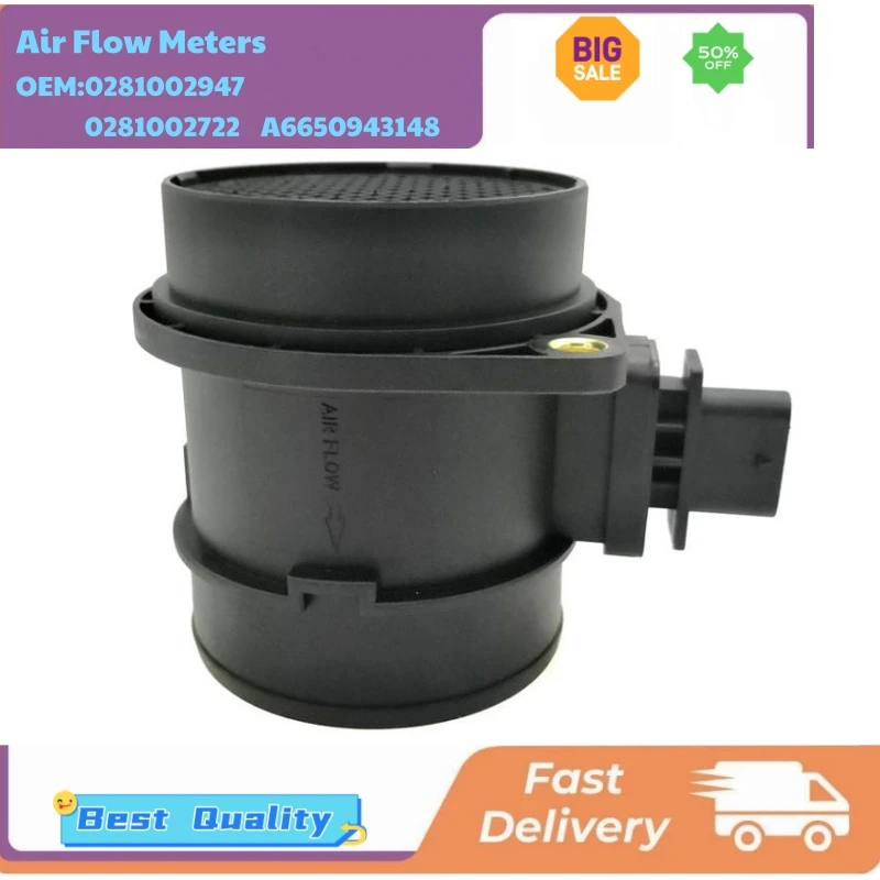 

Air Flow Meters 0281002947 0281002722 A6650943148 for Hyundai Santa Fe Kia Sportage Ssangyong Kyron Nissan Paladin