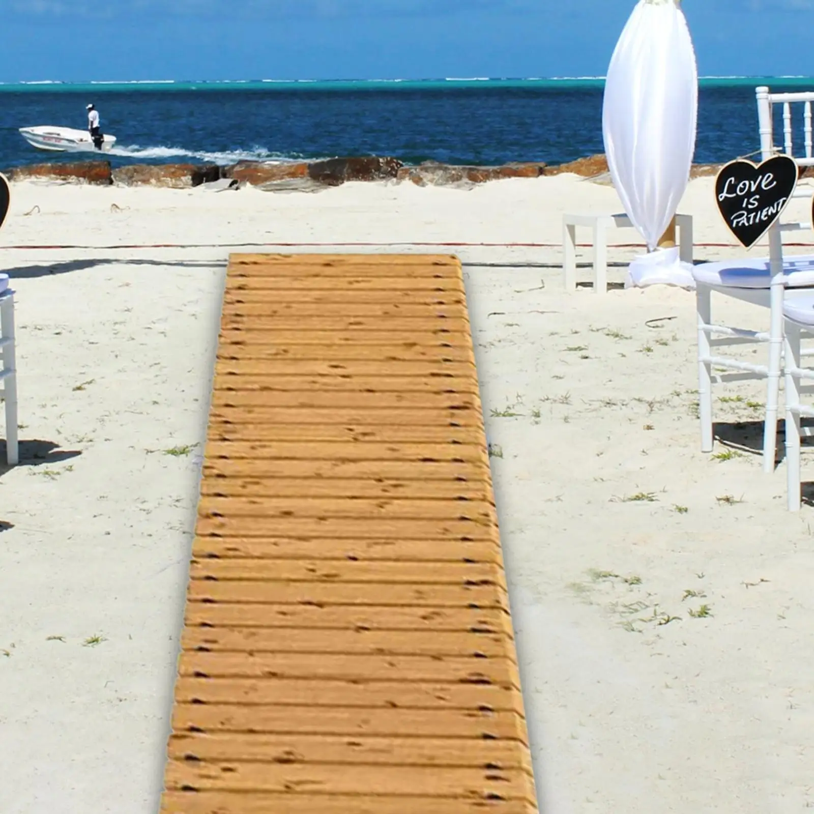8 ft Wooden Garden Pathway Weather Resistant Space Saving Decorative Straight