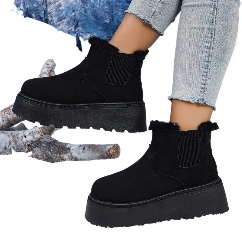 2026 Women's High-quality Comfortable Short-pile Snow Boots for Winter Stylish Outdoor Sports Multi-functional Warm Cotton Shoes